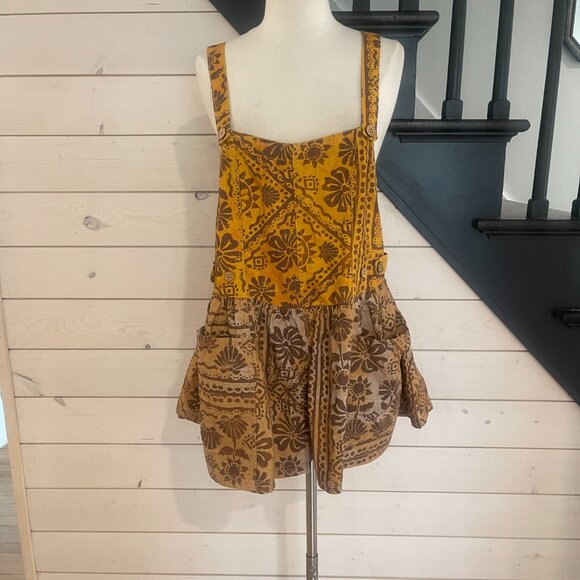 Free People Palm Bay Printed Hawaii Vacation Shortalls Romper NWT Size Small - Picture 4 of 7